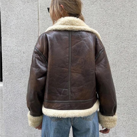 Essnce Teddy Lined PU Leather Jacket - Picture 3 of 4